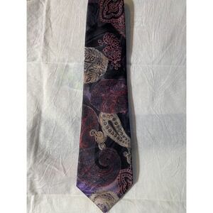 Business Paisley Vintage Town Craft Mens‎ Tie Silk 60" Black Woven Made in USA